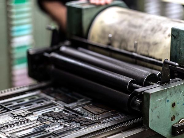 Flexographic printing machine, 4 colours, 1200 mm